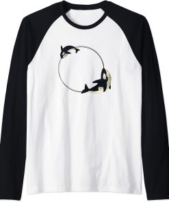 Cool Sea Animal Whale Orca Men Women Loves Orcas Raglan Baseball Tee