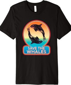 Save The Whale Shirt Orca Killer Retro Whale Gifts for Women Premium T-Shirt