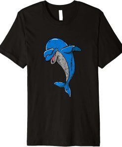 Men Women Cool Dabbing Dolphin Whale Cute Orca Dolphins Premium T-Shirt