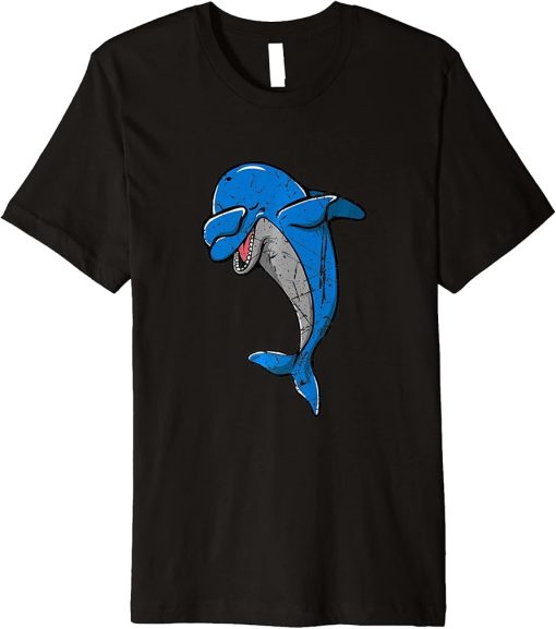 Men Women Cool Dabbing Dolphin Whale Cute Orca Dolphins Premium T-Shirt